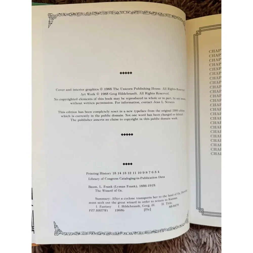 Vintage The Wizard of Oz Hardcover Book - 1985 Unicorn Publishing House